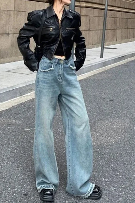 PU Leather Biker Short Jacket