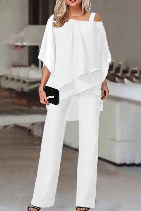Irregular bat sleeve jumpsuit two-piece suit