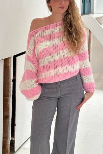 Cotton Candy Navy Stripe Knit Jumper