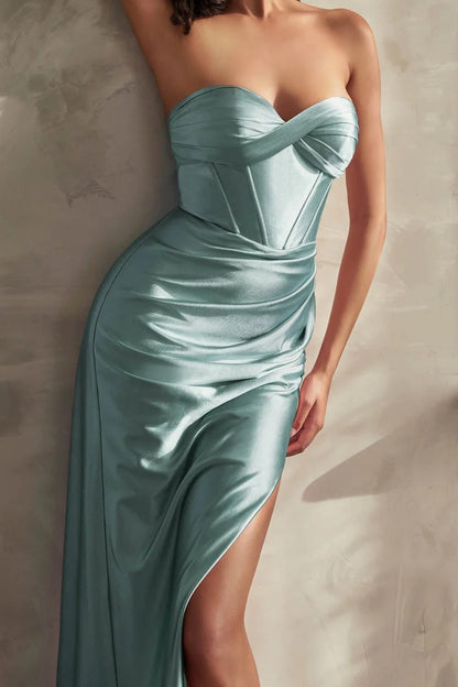High Stretch Pleated Bodycon Prom Dress