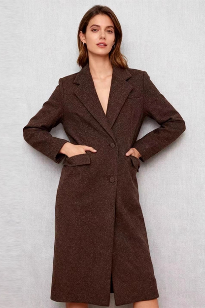 Versatile Wool Blend Long Chic Overcoat