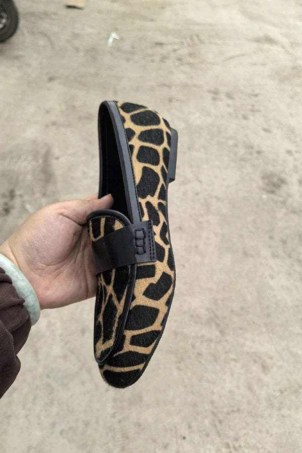 Leopard Print Low-cut Loafers