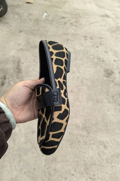 Leopard Print Low-cut Loafers