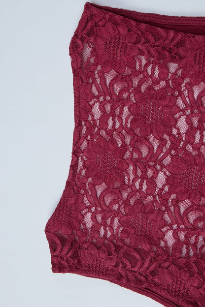 Lace Patchwork Square Neck Slim Tank Top