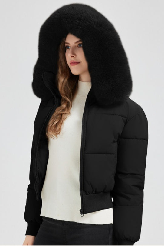 Quilted Hooded Puffer Short Coat