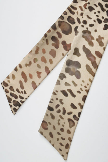 Halter Leopard Print Fitted Backless Asym Midi Dress