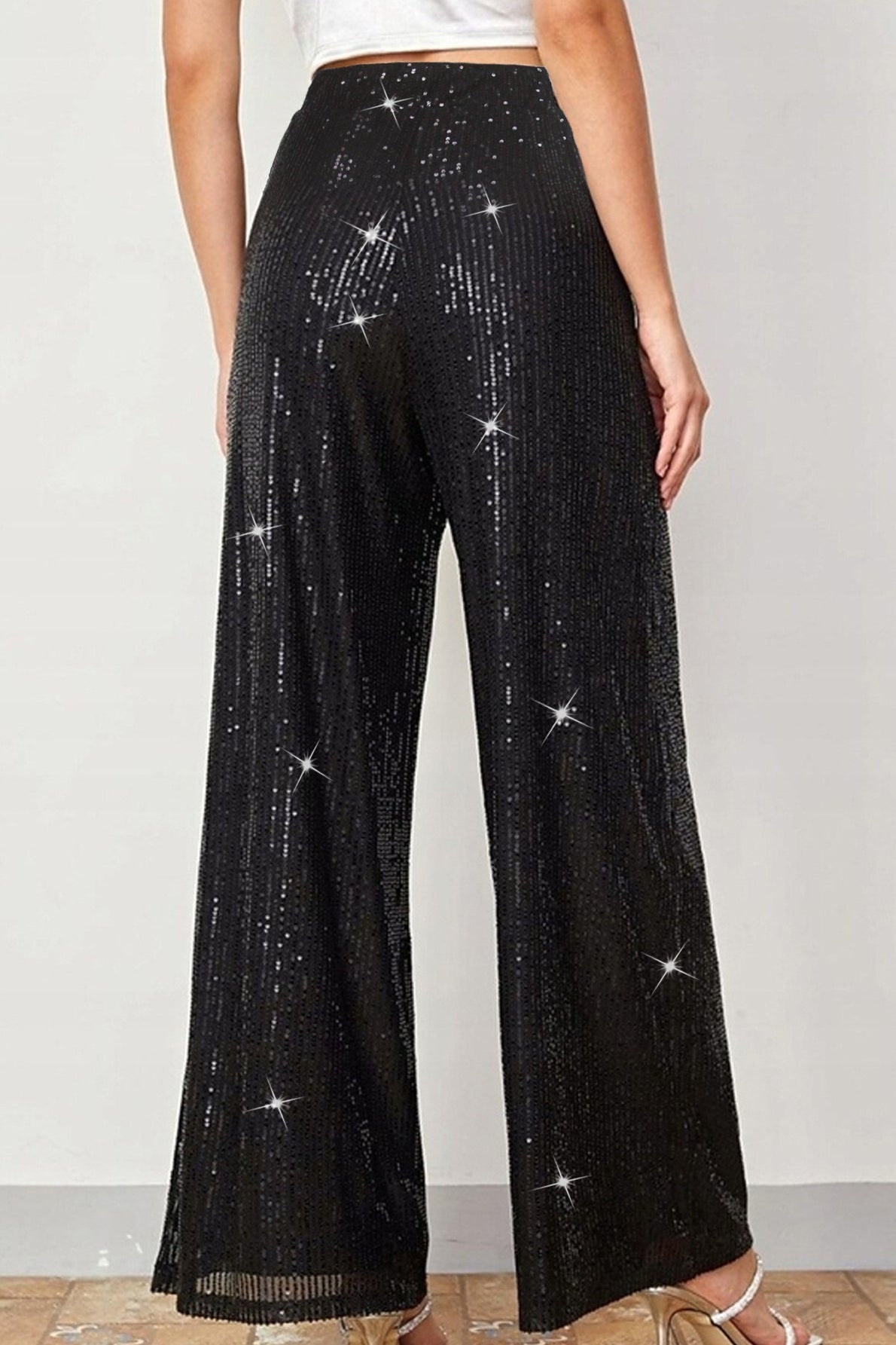 Elegant High Waist Wide Leg Straight Leg Pants