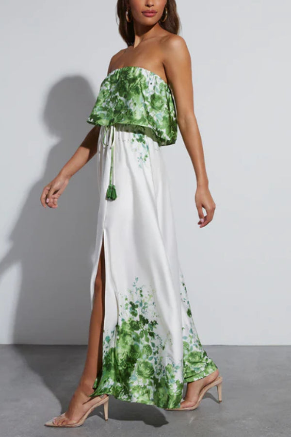 Kesenia Satin Strapless Maxi Dress