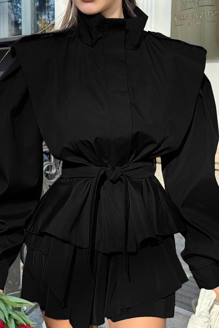 Relaxed Fit Notch Collar Belted Coat