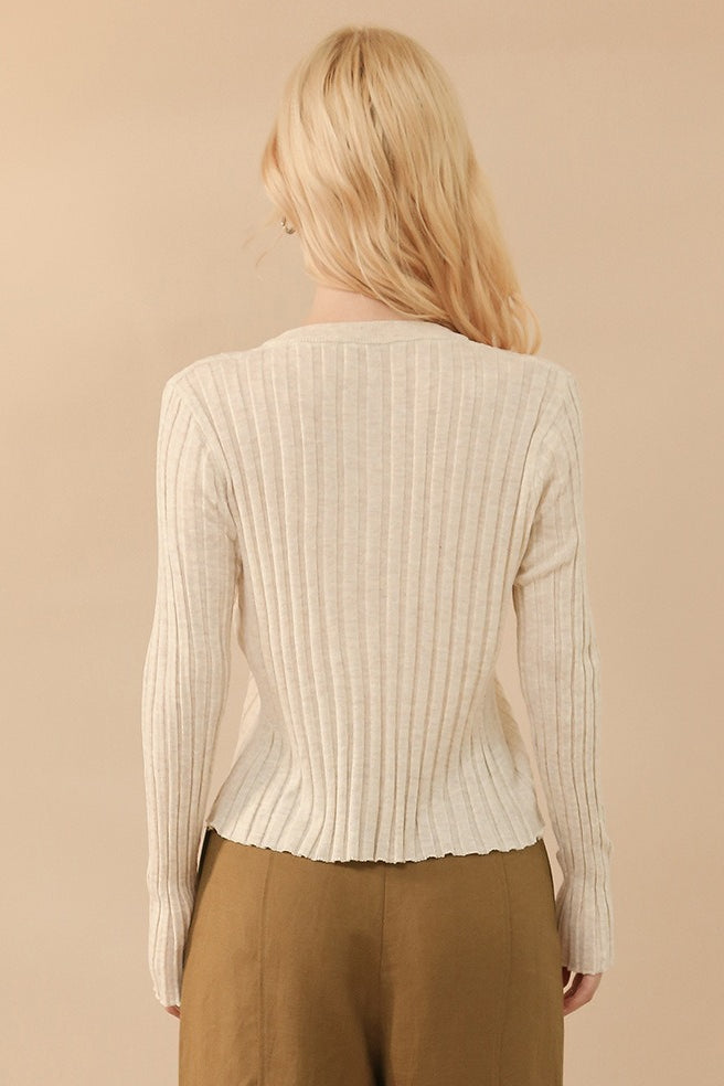 Slim Wool Crop Cardigan