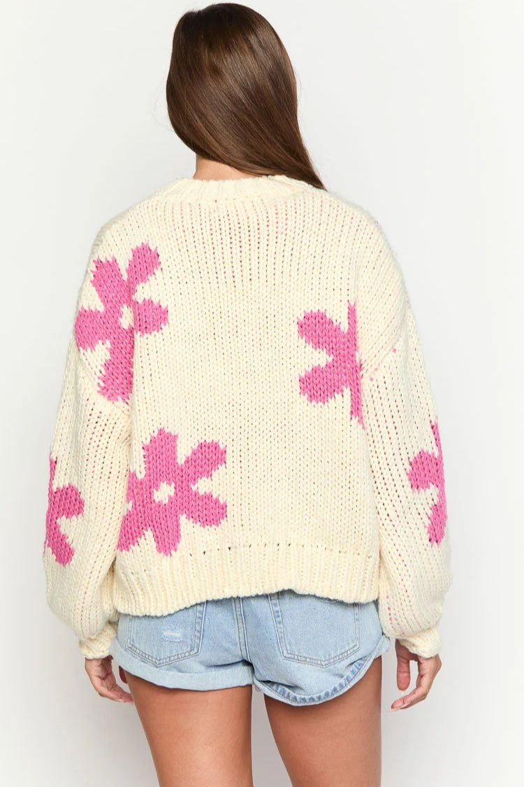 Pullover Floral Detail Sweater