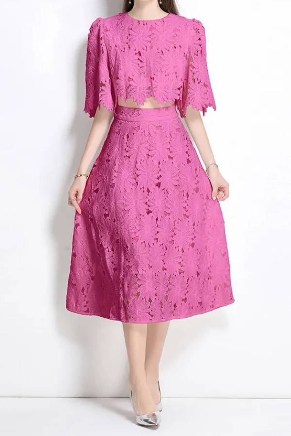 Floral cutout two-piece set