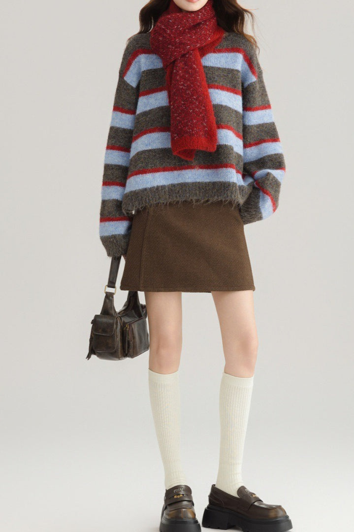 Crew Neck Colorblock Sweater