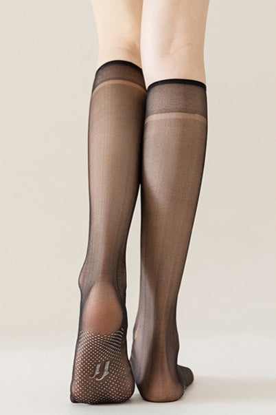 Sheer Silicone Grip Knee High Stockings