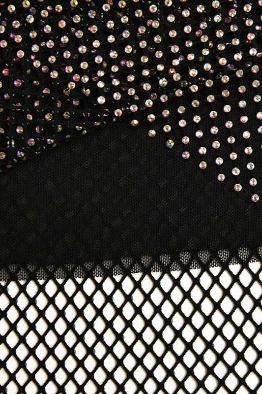 Sexy Rhinestone Mesh Bodycon Mini Skirt