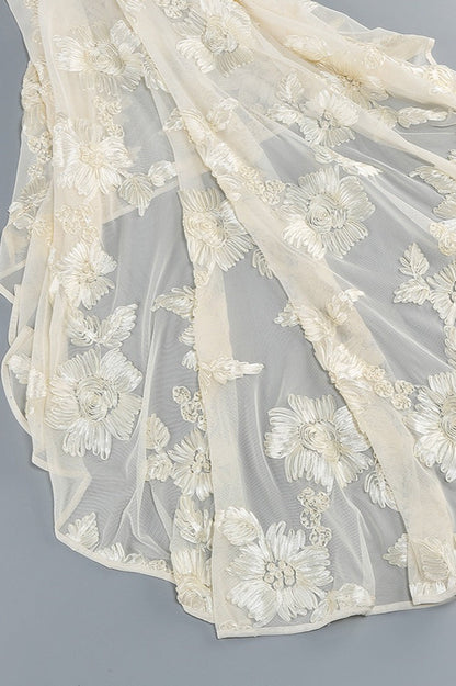 Strapless Slim Fit Floor Length Mesh Prom Dress