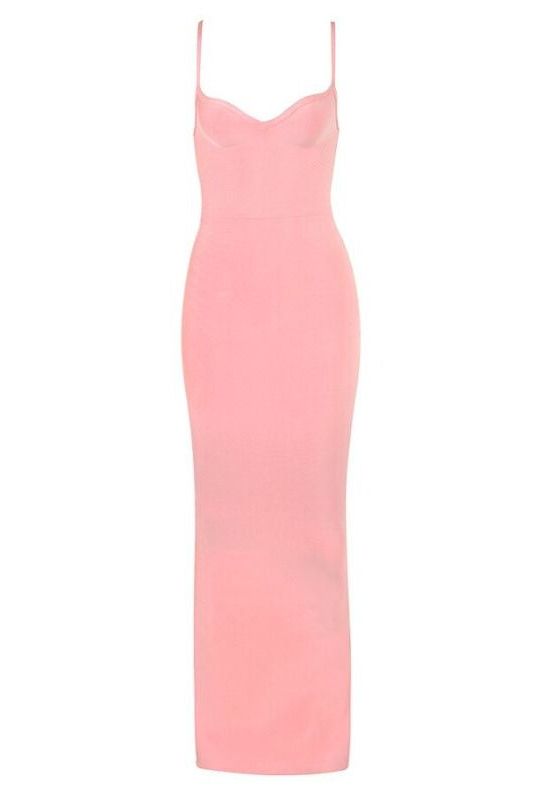 Dusty Pink Corset Bustier Sweetheart Two-Piece Bodycon Maxi Set