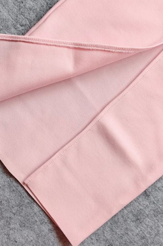 Dusty Pink Corset Bustier Sweetheart Two-Piece Bodycon Maxi Set
