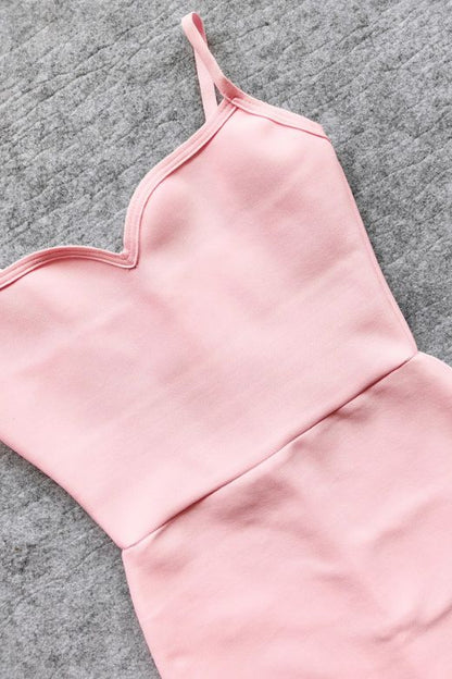 Dusty Pink Corset Bustier Sweetheart Two-Piece Bodycon Maxi Set