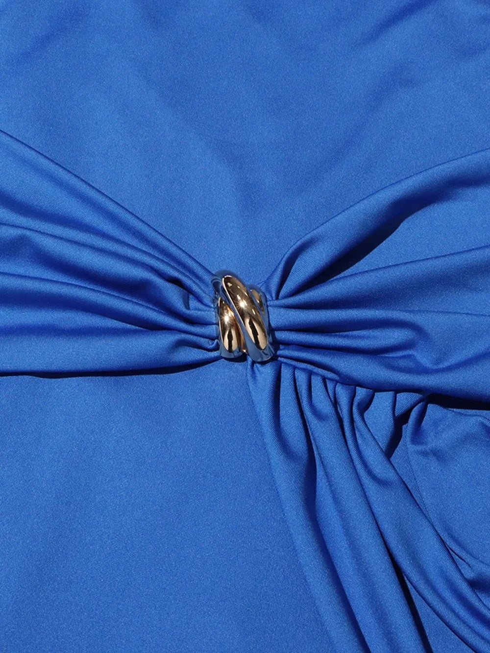 Long Sleeve Rhinestone Brooch Ruched Drape Bodycon Maxi Dress