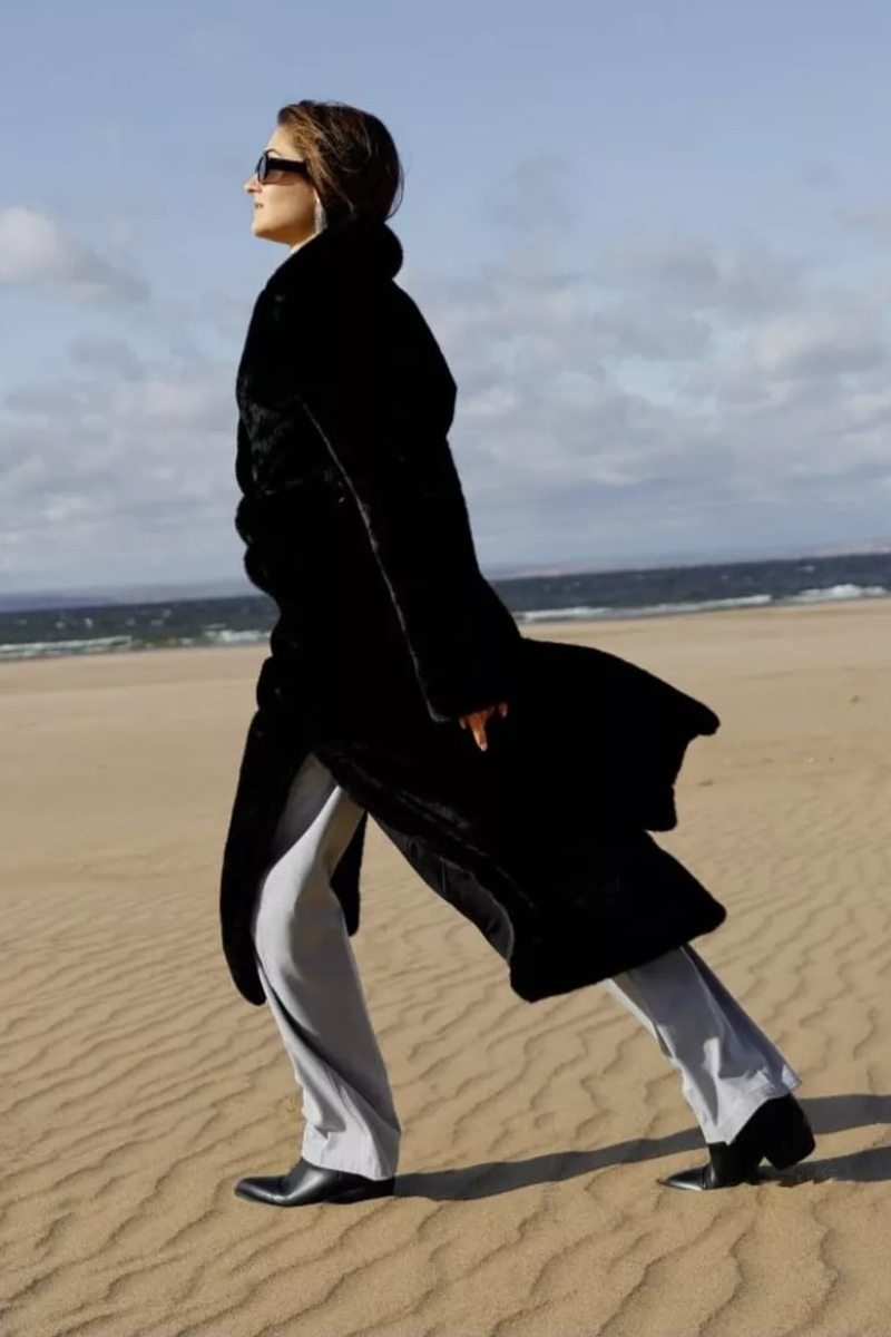 Faux Mink Fur Long Loose Chic Overcoat
