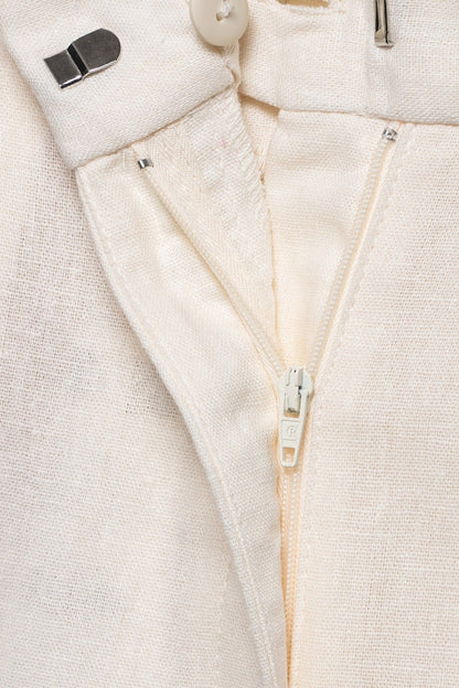 Linen Blend Pleated Casual Shorts