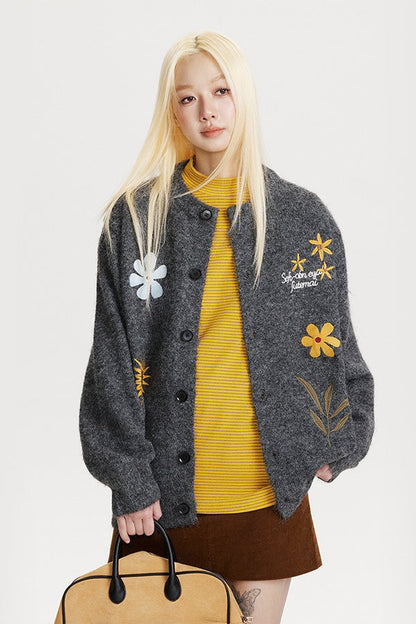 Vintage Floral Embroidered Cardigan