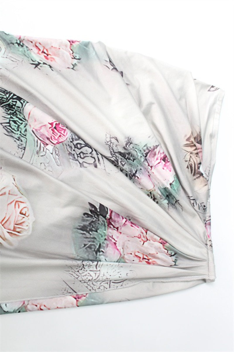 Floral Print Cami Top Side Slit Skirt Set