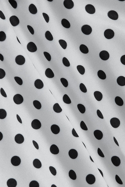 Retro Polka Dot Print Elegant Two Piece Swim Set