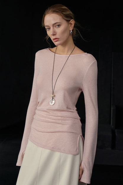 Lightweight Wool Blend Knit Top