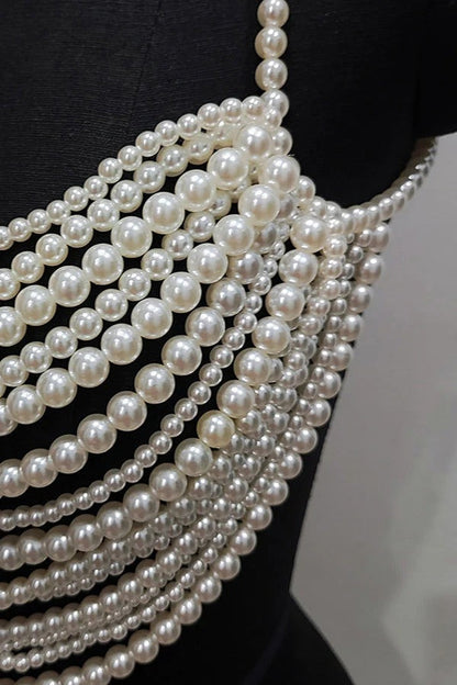 Multi-layer Faux Pearl Bra