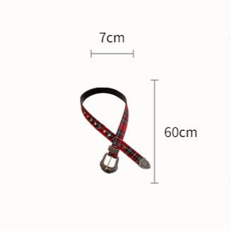 Distressed Denim Pattern Metal Belt