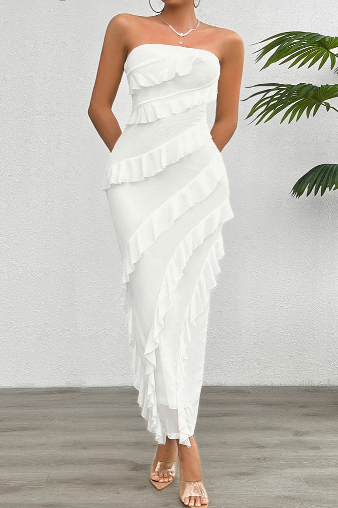 Fitted Strapless Work Dress