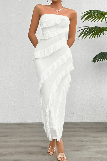 Fitted Strapless Work Dress