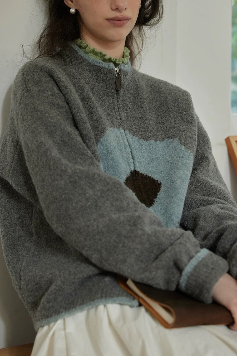 Vintage Floral Zip Cardigan