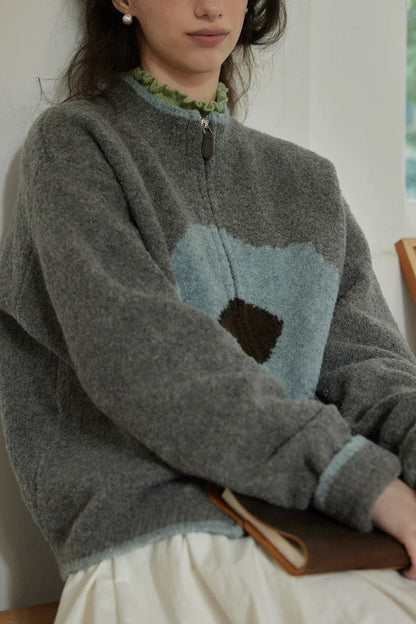 Vintage Floral Zip Cardigan