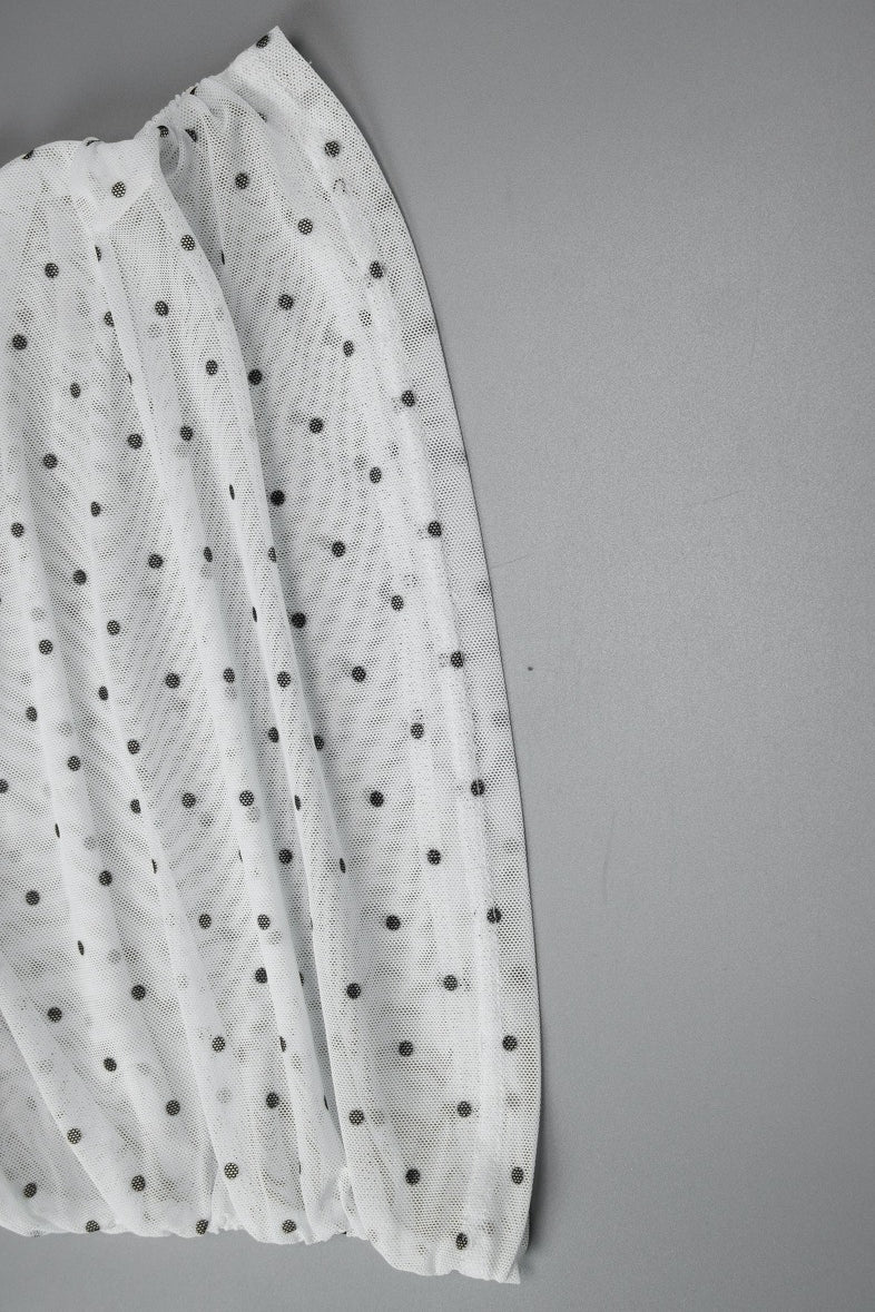 Polka Dot Mesh Patchwork Plunge V Cami