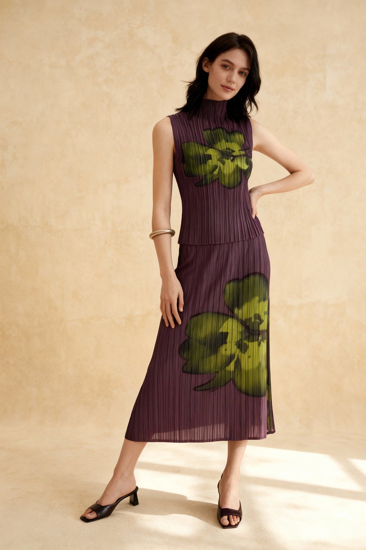 Floral Top & Midi Skirt Two Piece Set