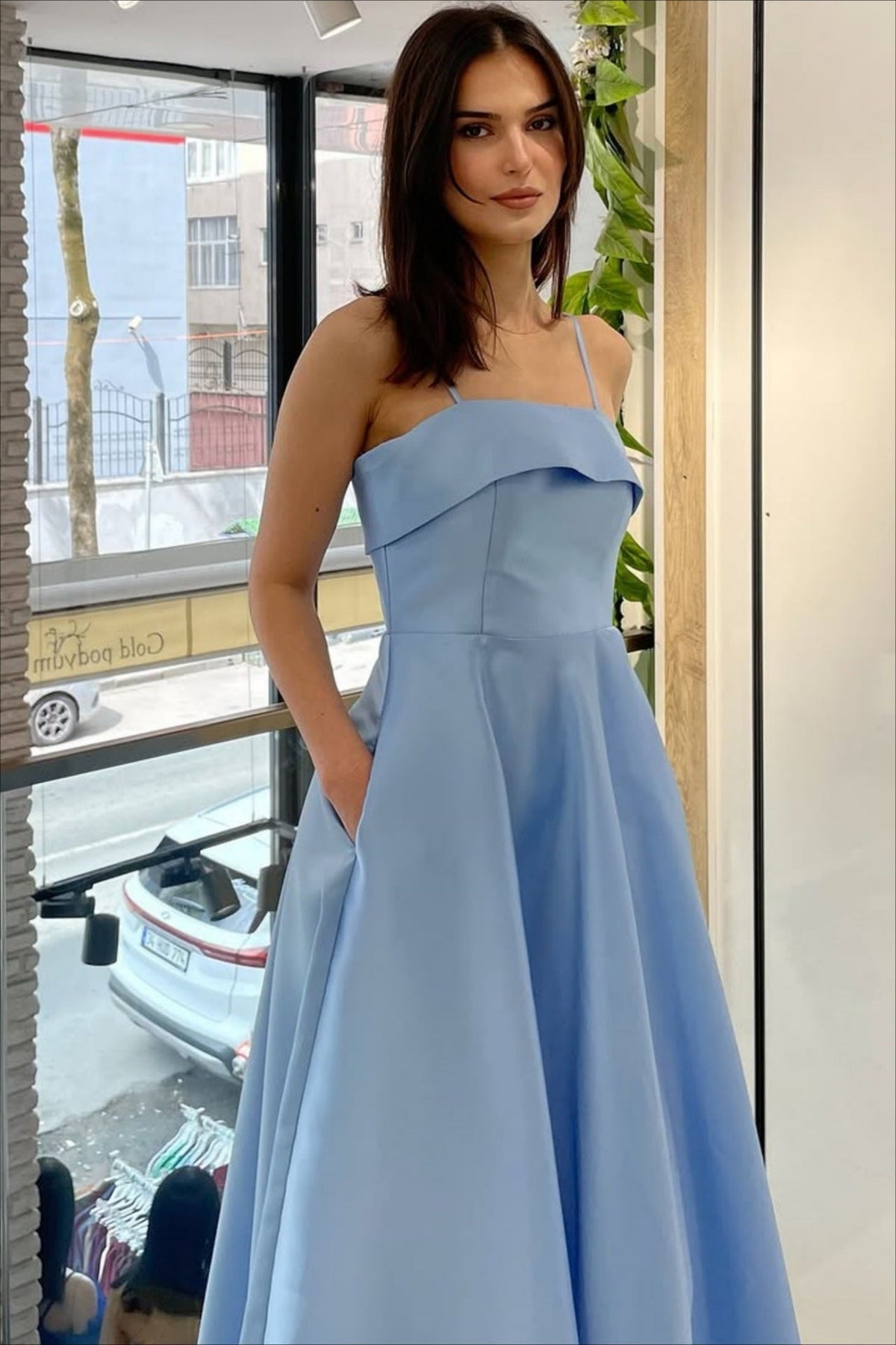 Elegant Satin Slip Vintage Formal Dress