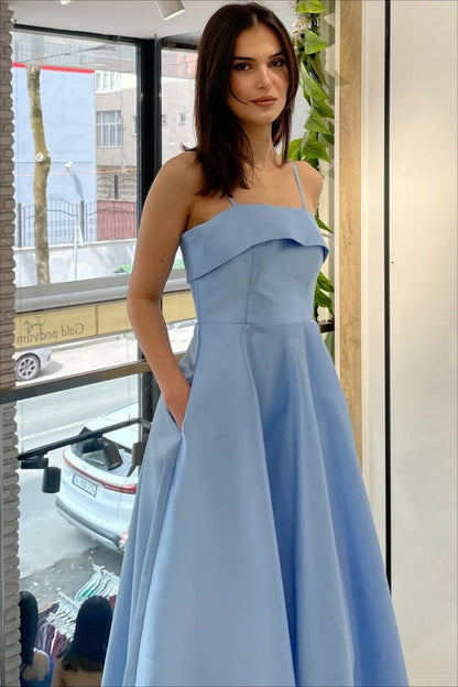 Elegant Satin Slip Vintage Formal Dress