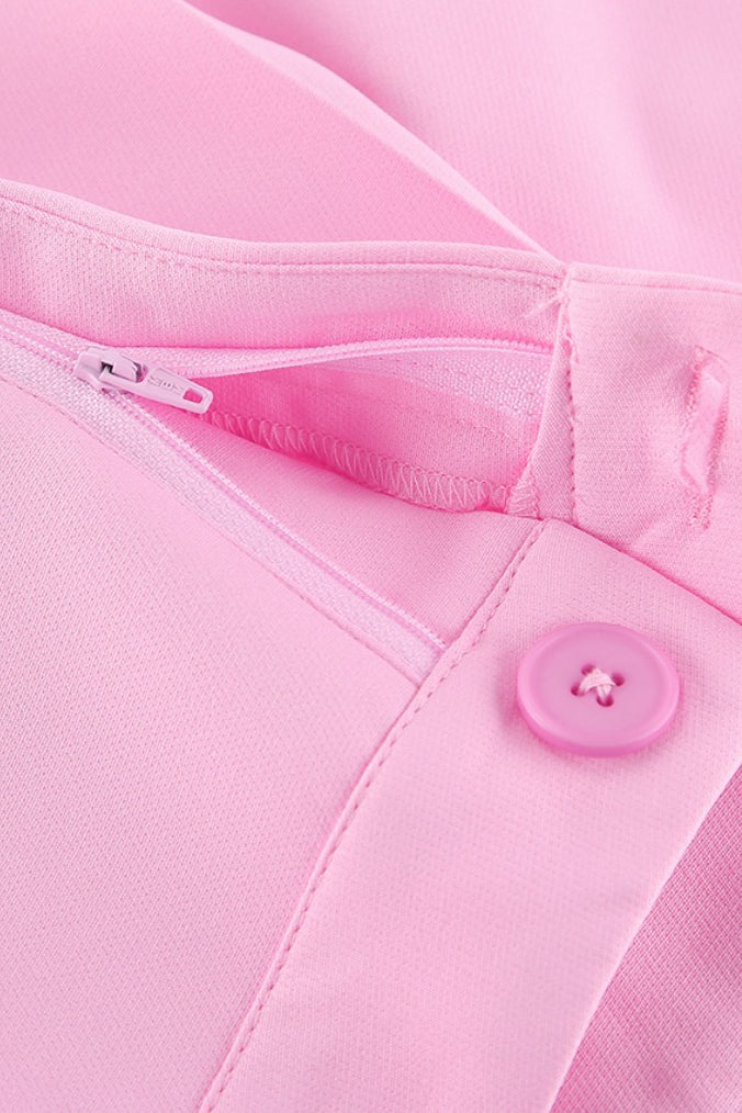 Pink Two Piece Vest Pants Set