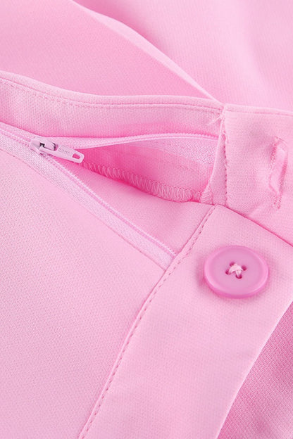 Pink Two Piece Vest Pants Set