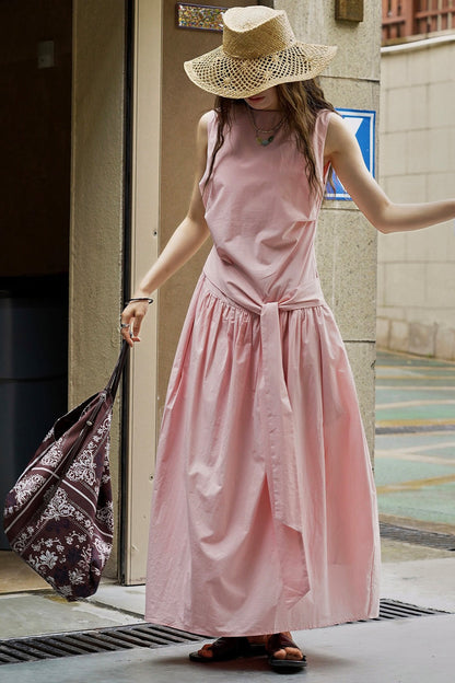 Pleated Tie Strap Lightweight Boho Dress