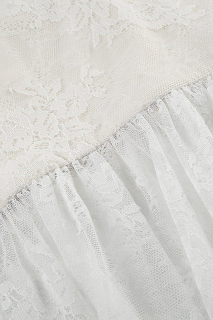 Lace Sweetheart Spaghetti Strap Ruched Bustier High Split Mermaid Maxi Dress