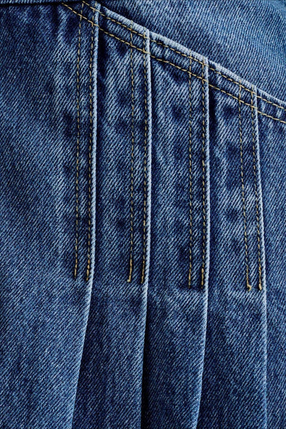 Sleeveless Halter Denim Dress