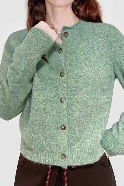 Wool Blend Bright Color Cardigan