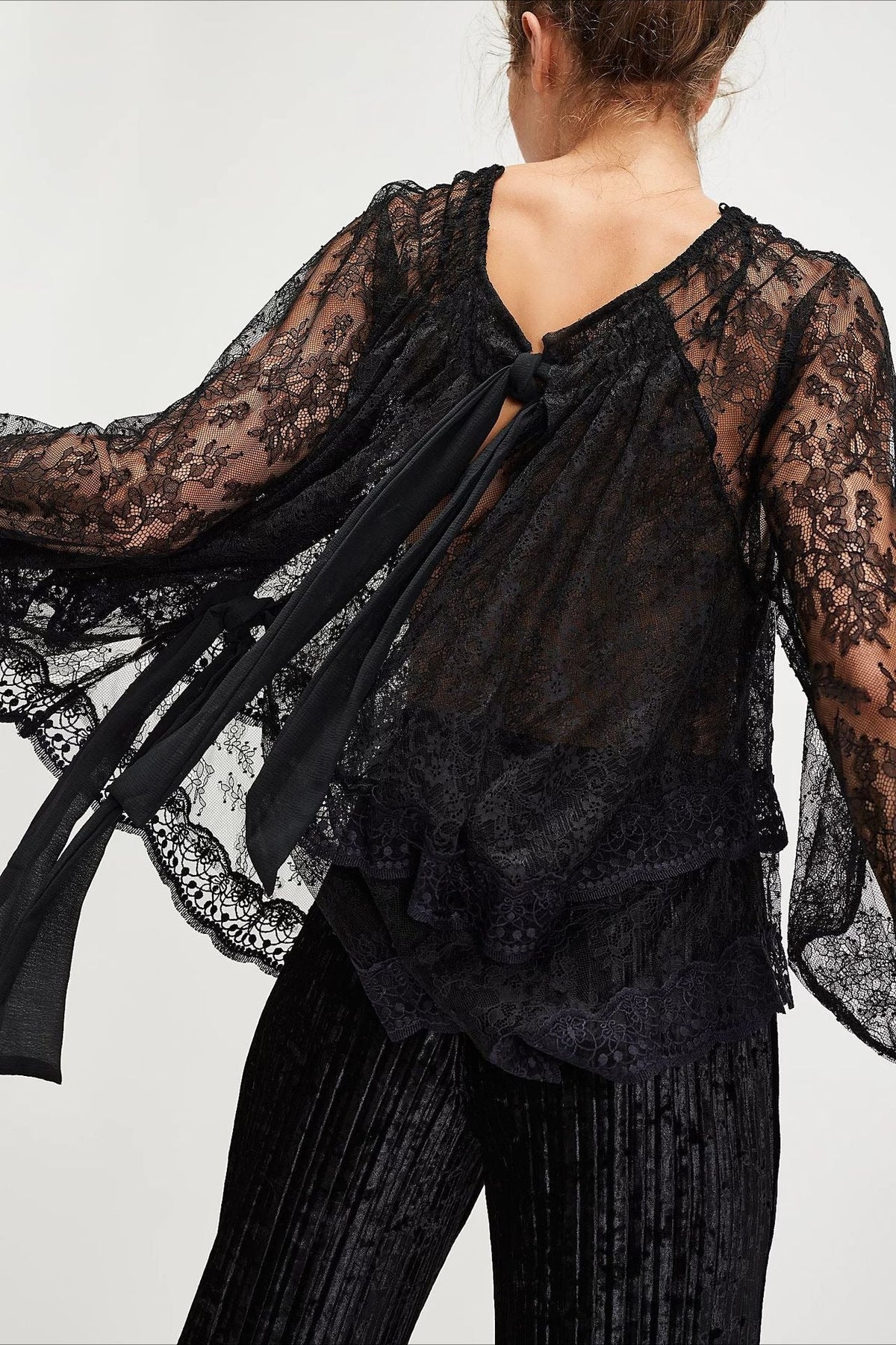 Elegant Off Shoulder Lace Overlay Blouse