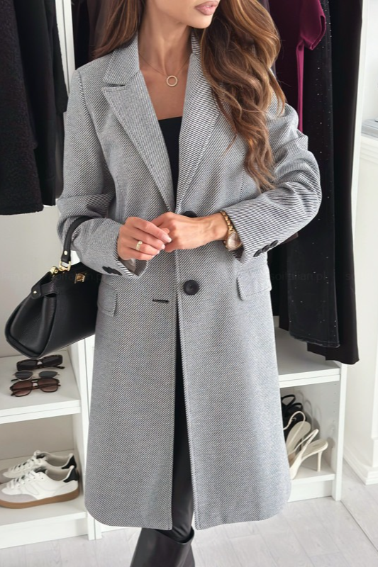 Explosive Model Plain Single Breasted Simple Woolen Long Sleeve Overcoat