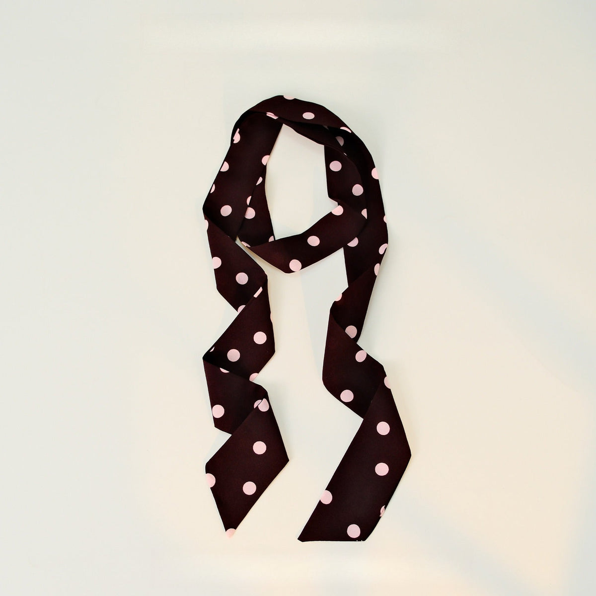 Polka Dot Elegant Long Skinny Neck Ribbon Scarf