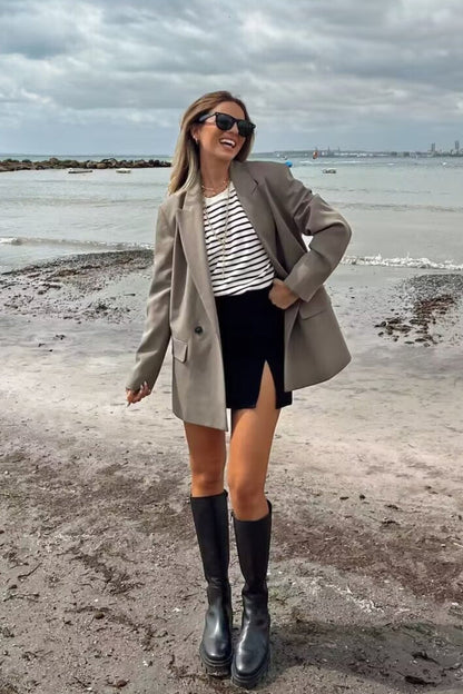 Modern Tailored Workwear Chic Blazer
